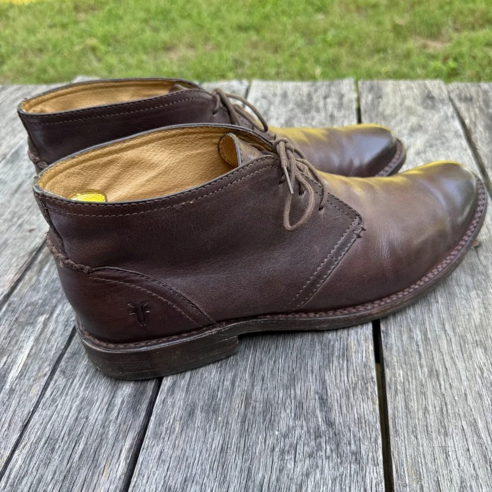 Frye Oliver Chukka Boots Mens 11.5 D Dark Brown Leather Desert Boots 87820